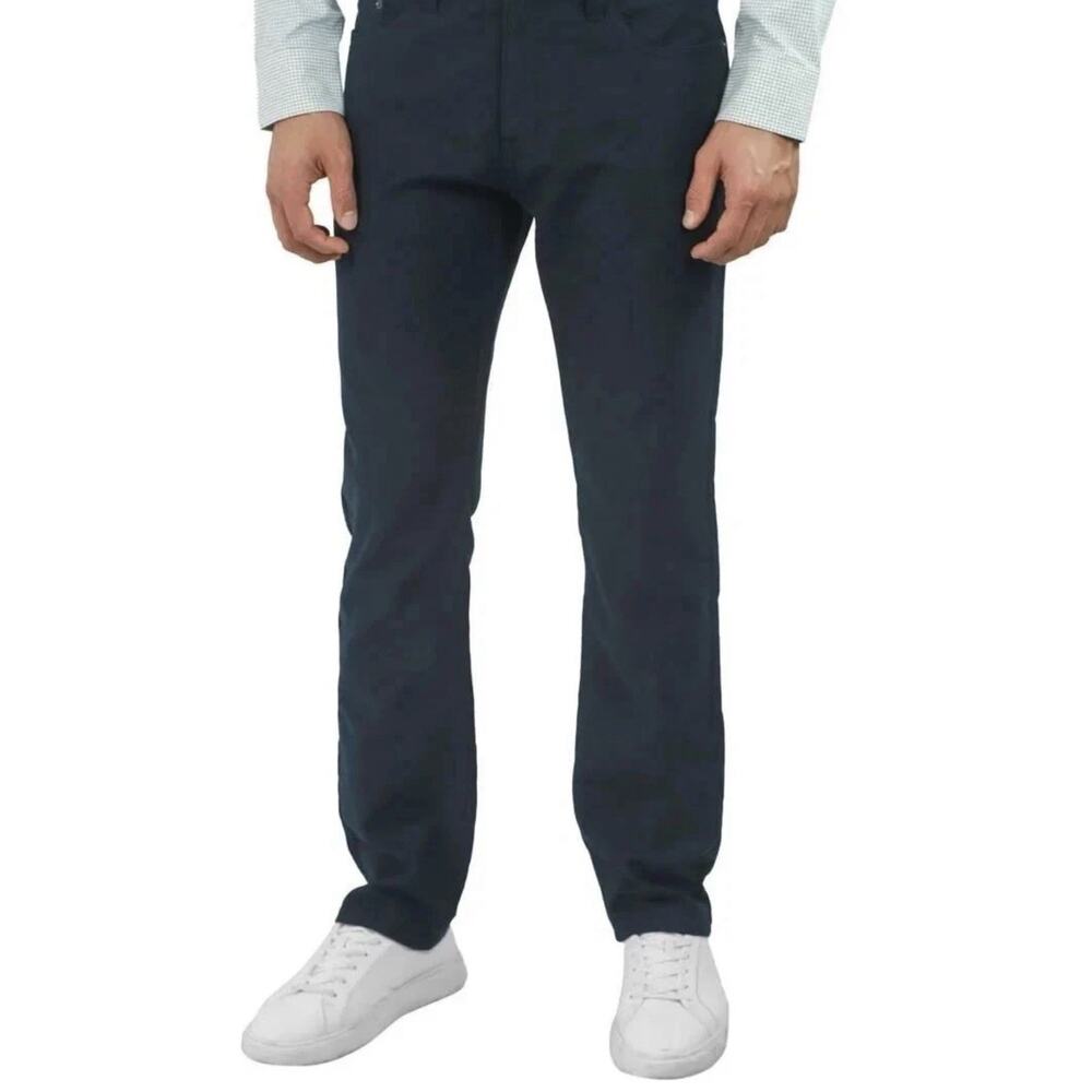 Jachs New York Men’s Straight Fit Flex Waistband 5-Pocket Pants, Navy, 30x34